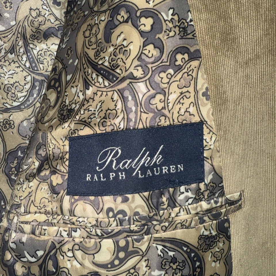 Chaqueta Blazer Vintage Polo Ralph Lauren Pana 46L Tostado Cachemira Forrada Chaqueta Foto 2 de 4