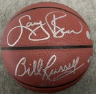 Larry Bird Bill Russell Autographed Spalding NBA Basketball