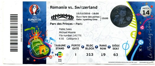 Ticket Euro 16 14 Romania Switzerland Ebay Ticket Euro 16 14 Romania Switzerland Ebay