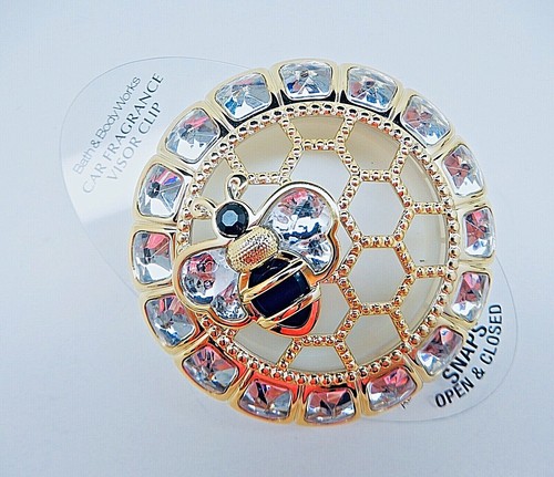 BATH & BODY WORKS SCENTPORTABLE DIAMOND GOLDEN QUEEN BEE CAR VISOR CLIP NEW - Picture 4 of 12