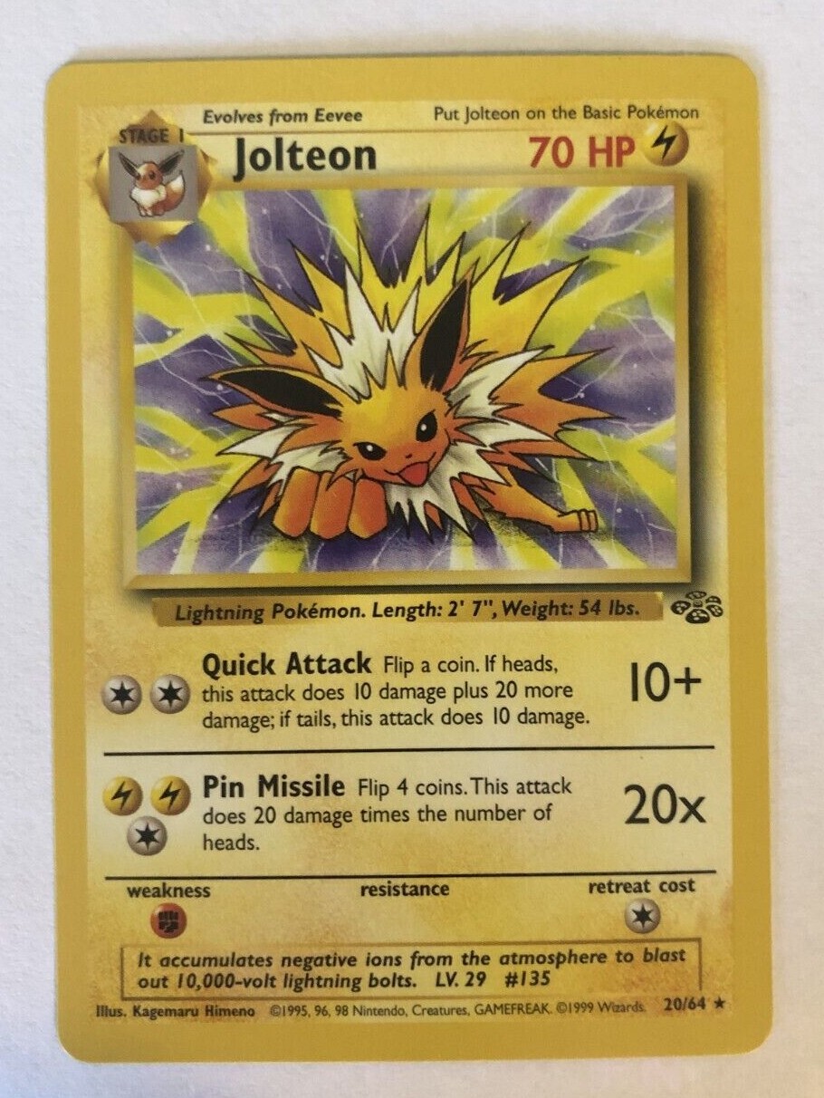 Pokémon Card Jolteon Jungle #20 Regular Unlimited RARE NM