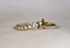 0.50 Ct Round Cut Simulated Diamond Women's Band Ring 14K Yellow Gold Plated