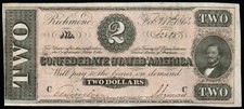 1864 2 High Grade Xf Confederate States Of America T-70 Note