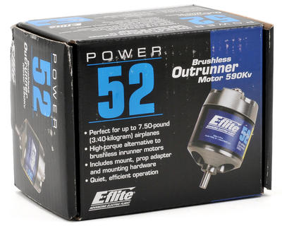 Eflite Power 52 Brushless Outrunner Electric RC Airplane Motor 590kv EFLM4052A