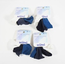 4 Scunci No Damage Hair Ponytailer BLUE WHITE BLACK GRAY 4 pcs 54799  16 total