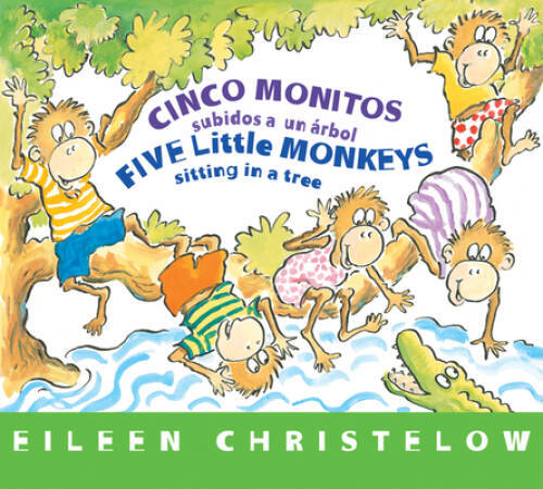 Five Little Monkeys Sitting in a Tree - Bilingual Childrens Book - GOOD  