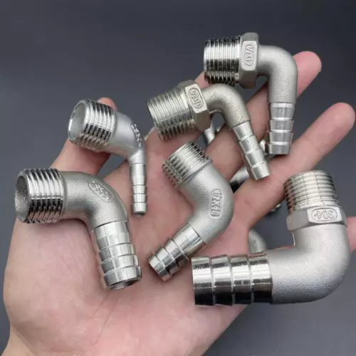 Edelstahl Schlauchtülle Außen-gewinde Fittings Winkel Schlauchnippel Adapter - Bild 2 von 13