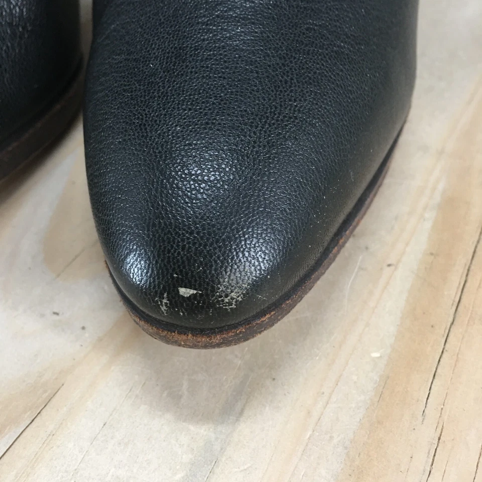 Banana Republic 靴子女式 9.5 踝靴黑色皮革侧拉链锥形高跟鞋 — 第 4/4 张图片