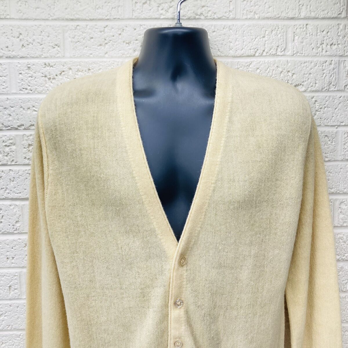 VTG‼ CABOT Sz M? Yellow Button-Up Cardigan Sweater Retro VTG‼ CABOT Sz M? Yellow Button-Up Cardigan Sweater Retro
