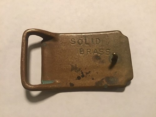 Solid Brass Ocean Cliffs Sunrise 1970s Hippie Vintage Belt Buckle MCM California - Picture 2 of 3