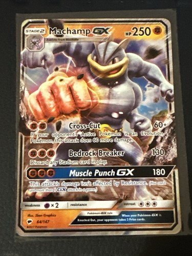 Pokemon TCG - Machamp GX - 64/147 - Ultra Holo Rare - Burning Shadows