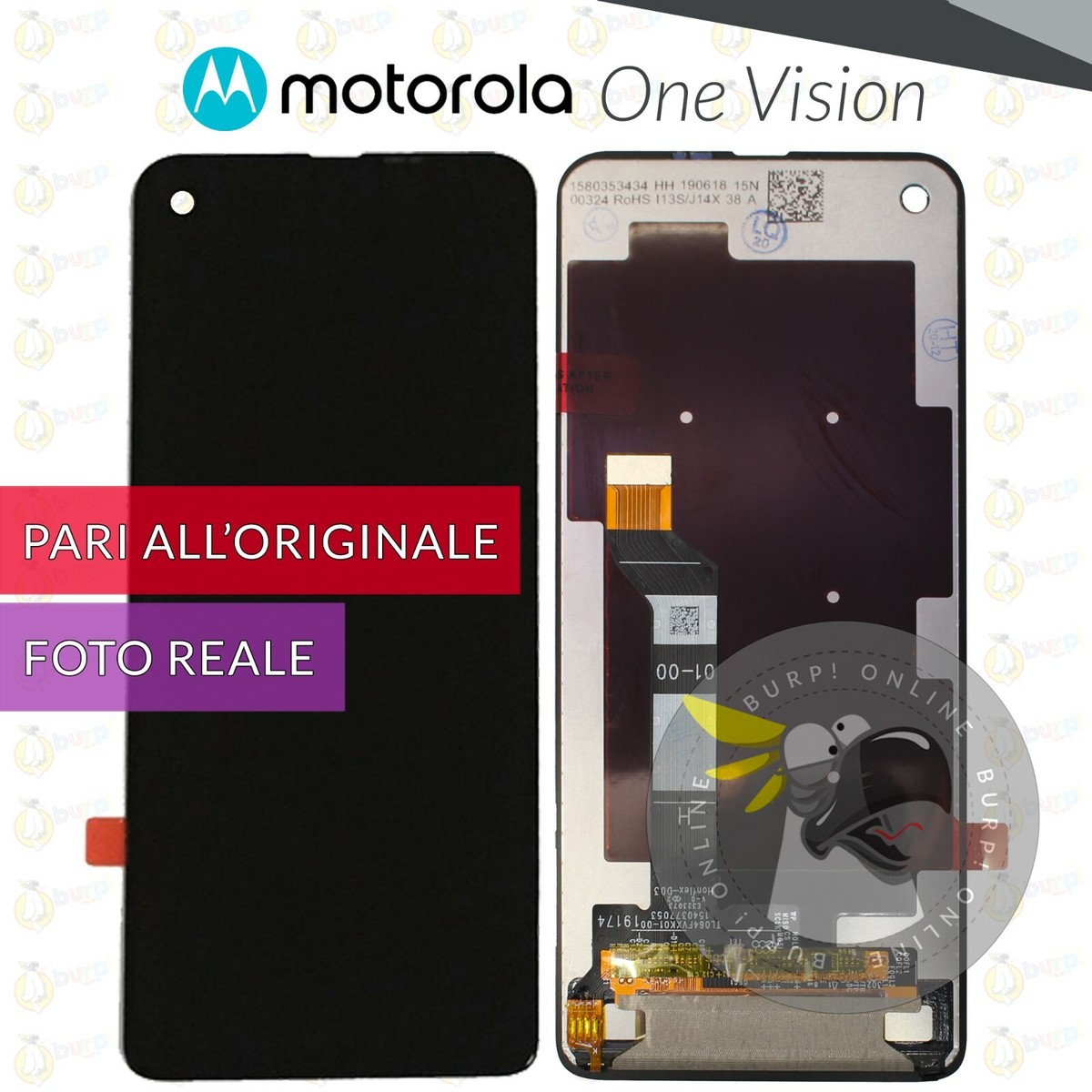 OEM MOTOROLA MOTO ONE VISION XT1970-1 ORIGINAL BLACK MICRO SD DUAL SIM CARD TRAY