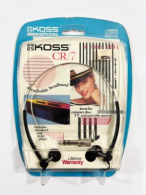 Vintage KOSS CR/7 Stereo Micro Earphones Black (BRAND NEW SEALED)