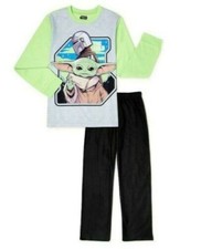 Baby Yoda Pajamas Boys Size Small 6/7 Mandalorian Star Wars Fleece New NWT