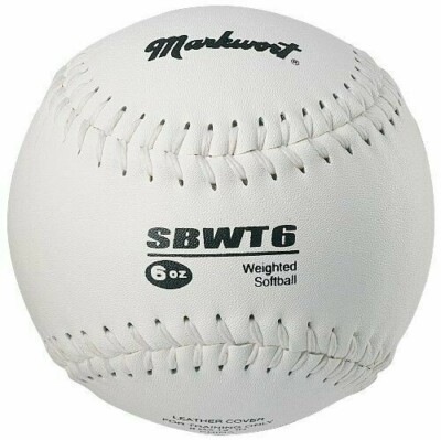 Markwort Weighted 12-Inch Softball-Leather Cover White