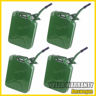 4PCS Practical Can Gasoline Jerry Can Metal Steel Tank Emergency 5 Gallons