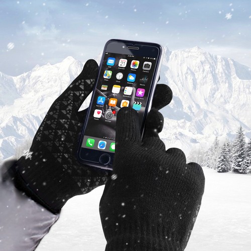 Winter Wool Warm Knitted Touch Screen Glove Mobile Phone Knitted Gloves MenWomen - Picture 7 of 107