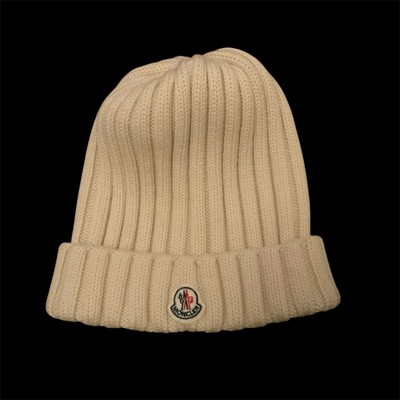 Moncler Cable Knit With Logo Ivory Wool Unisex Adult Beanie One SZ N.Worn 