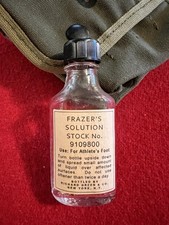 Wwii Frazers Solution Duraglas 3i Bottle With Repro. Label Jungle 1st Aid