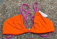 Shade  Shore Orange w/ Pink Bikini Top. Size: 36C. NEW 
