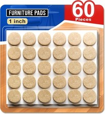 60 PCS Felt Furniture Pads 1", Felt Pads for Chair Leg Floor Protectors for