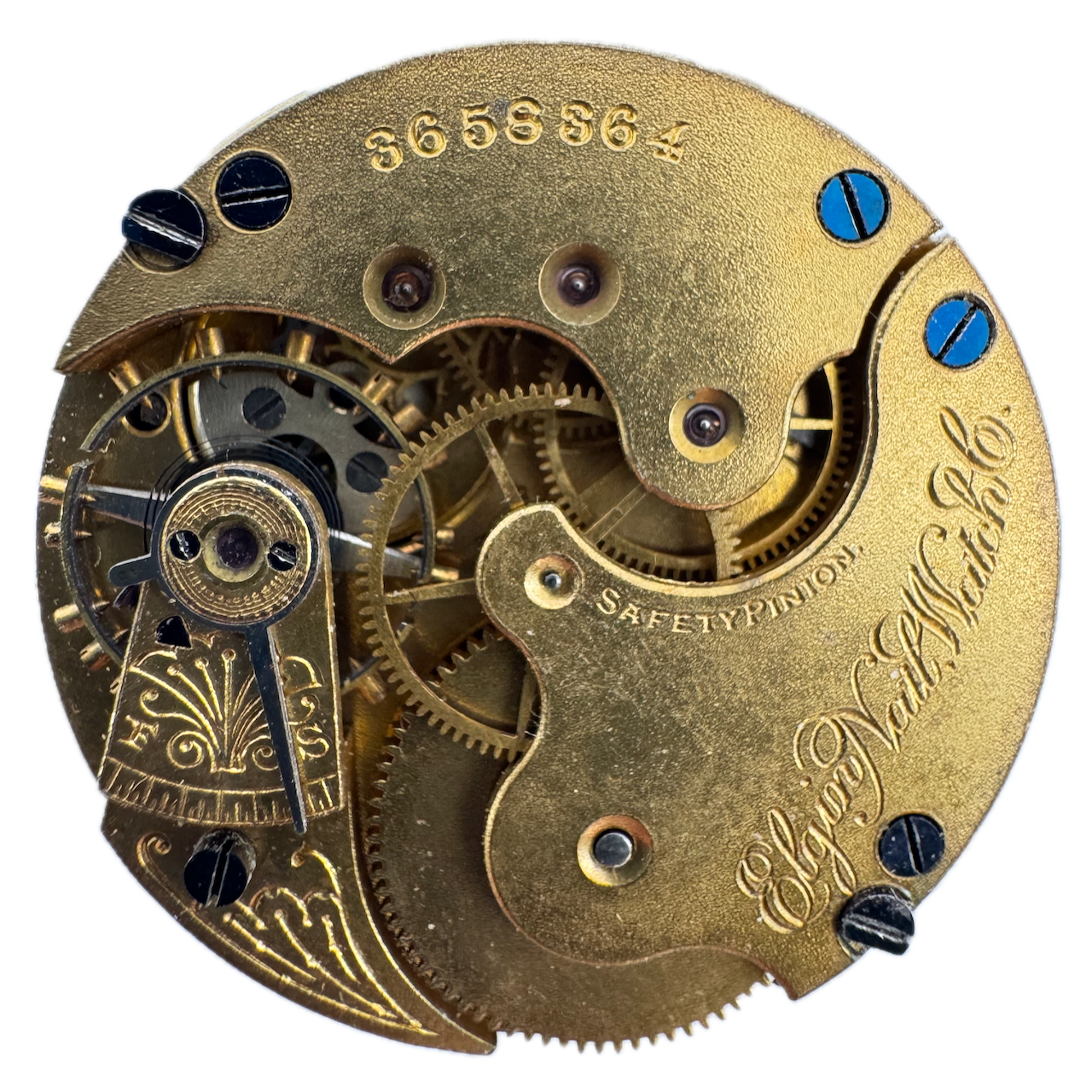 Antique 1890 Elgin 11 Jewel Hunter Pocket Watch Movement 113 USA Mechanical