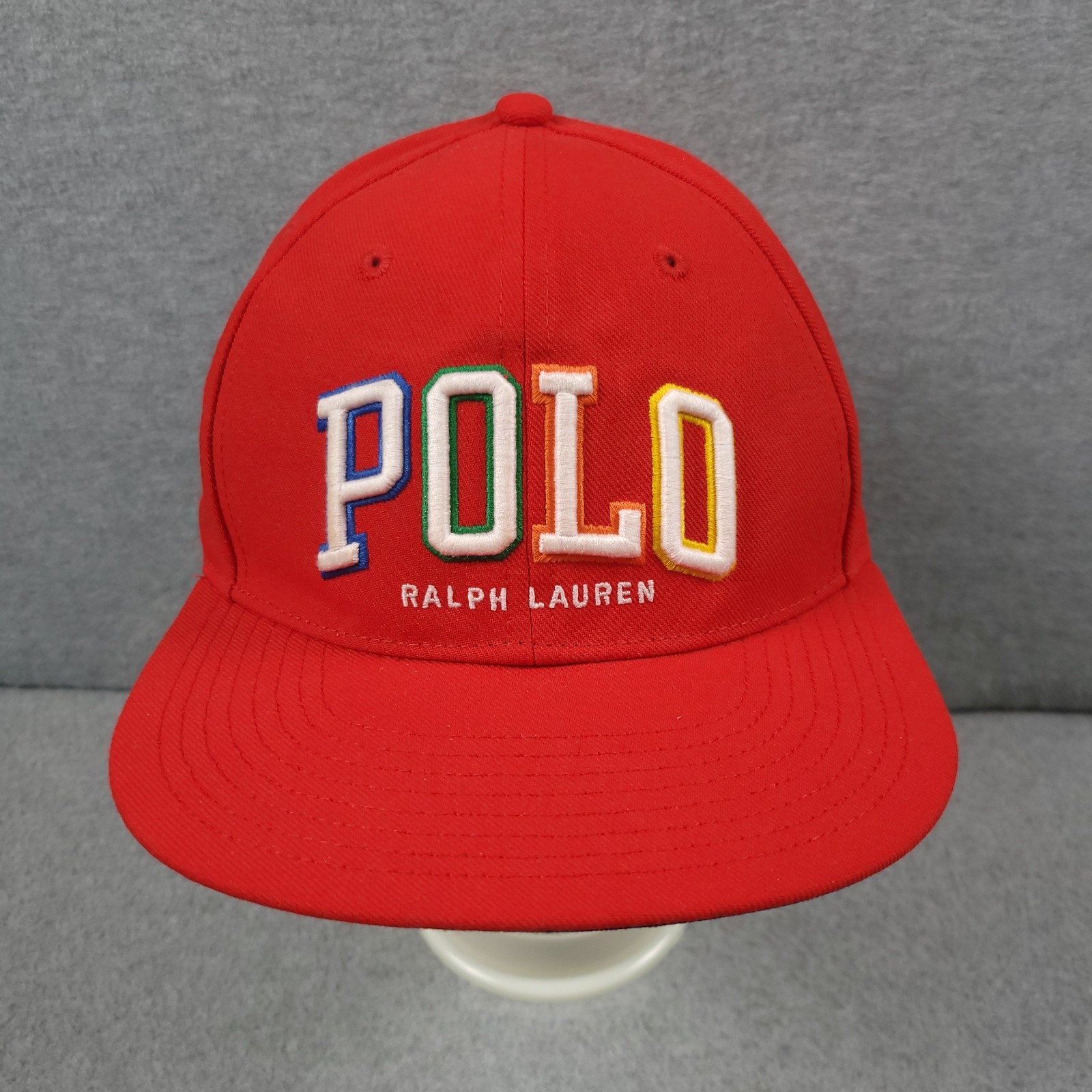 Cappello Polo Ralph Lauren berretto snap back rosso pony colorato arcobaleno streetwear
