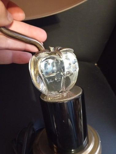 lampe de chevet Le Dauphin vintage 1970's tomate verre rare petit modèle rare - Picture 6 of 24