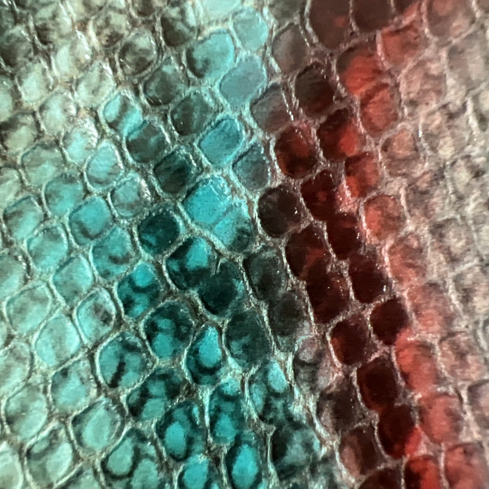 Dimoni Red Genuine Leather Python Snakeskin-like … - image 3