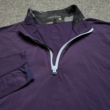 Greyson Pullover Mens Medium Plum Tate Mockneck 1/4 Quarter Zip Midweight Golf