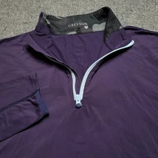Greyson Pullover Mens Medium Plum Tate Mockneck 1/4 Quarter Zip Midweight Golf
