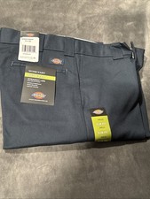 Dickies Mens Slim Straight Fit Twill Work Mens Pants Navy Size 34 X 32