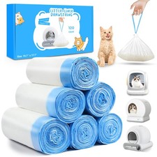 120count Automatic Litter Box Bags for Cat High-Density Polyethylene with Meo...