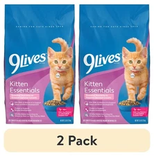 (2 pack) 9Lives Kitten Essentials Chicken & Ocean Fish Dry Cat Food, 2.5lb Bag