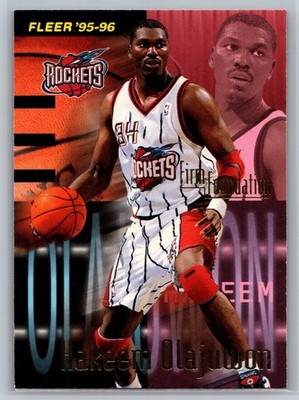 1995-96 Fleer #329 Hakeem Olajuwon Firm Foundation Houston Rockets
