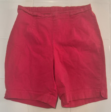 Faded Glory Stretch Women's Bermuda Shorts Pull-On Elastic Waist Red XL