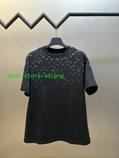 cotton print short sleeve t-shirt casual loose tops women men 2025 high quality