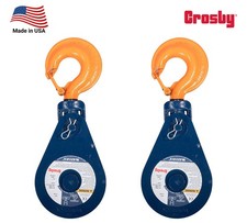 2PK Crosby McKissick 418 Snatch Block w/Swivel Hook WLL 8 Ton 8" Sheave, 108127