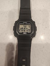 Casio Illuminator Digital Watch Black Alarm Chrono WR F-108WH Resin Band