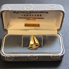 Vintage Dolan Bullock 14K Gold Sailboat Tie T...