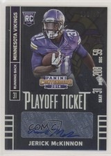2014 Contenders Playoff Ticket /199 Jerick McKinnon (Seat Row Sec) #141 Auto 2r8