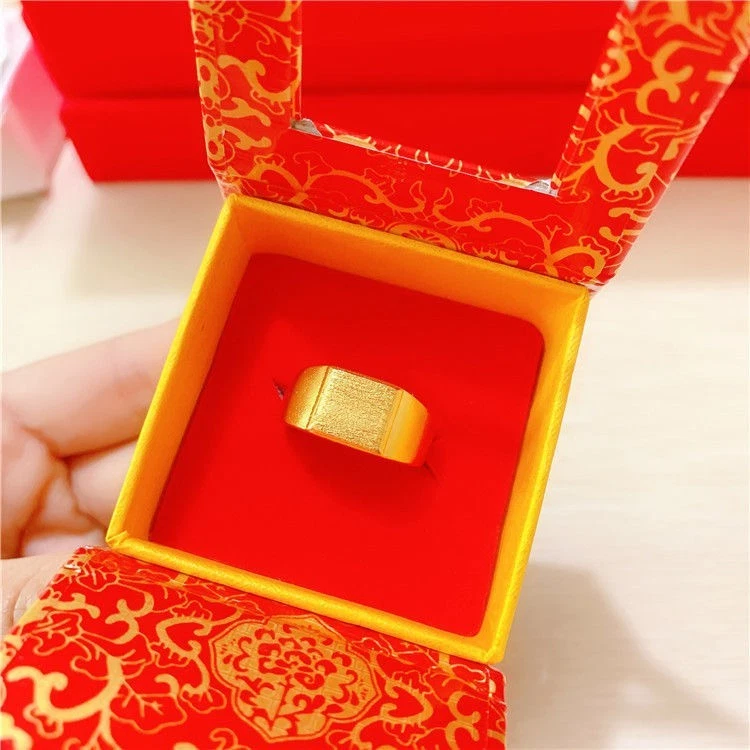 Modelo Hombre y Mujer Anillo Euro Oro, Anillo Oro Aluvial 10K, Talla Ajustable Foto 3 de 4