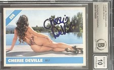Cherie Deville Signed Custom Trading Card BAS Beckett COA Autograph Grade 10
