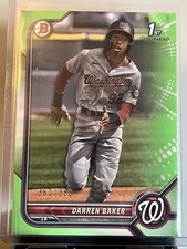 2022 Bowman - 1st Prospects Darren Baker #BP-131 Neon Green Border 361/399 (RC)