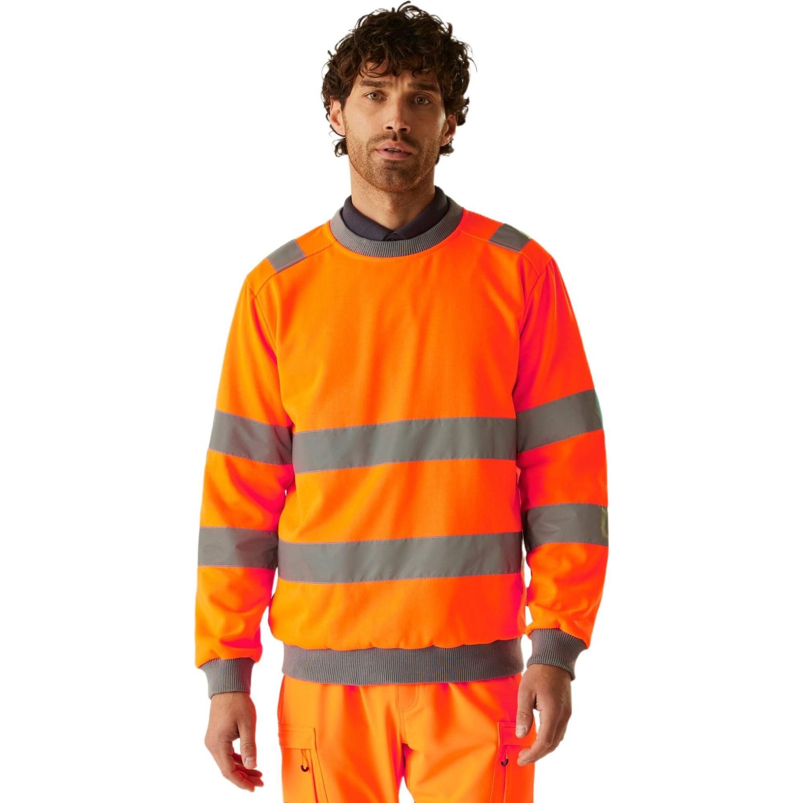 Regatta Hi-Vis Pro Contract Crew Neck Sweatshirt Reflective Workwear Top
