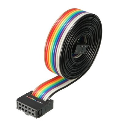 IDC Rainbow Wire Flat Ribbon Cable 10 Pins 148cm Length 2.54mm Pitch Type-C