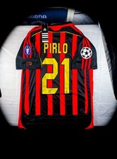 (L) PIRLO 21 MILAN 06/07 CHAMPIONS LEAGUE FOOTBALL VINTAGE HOME KIT NEW JERSEY