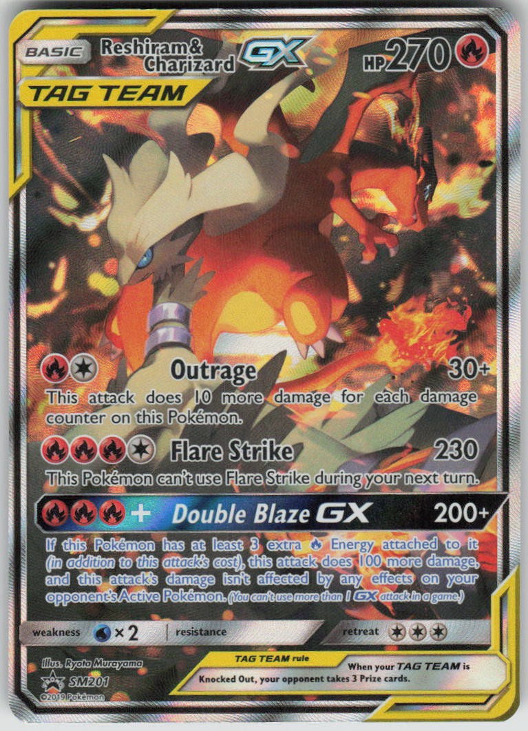 Pokemon Reshiram & Charizard GX Promo SM Promos SM201 LP