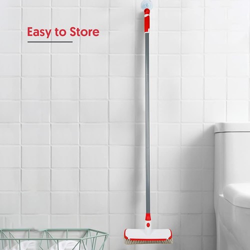 Floor Scrubber with Long Handle, 2 in 1 Scrubbing Brush Stiff Bristle Shower ... - Picture 5 of 7