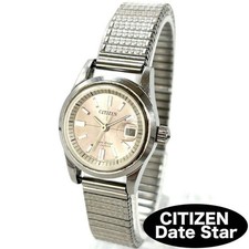CITIZEN 4-530314 Date Star Vintage Hand Winding Watch Silver From Japan